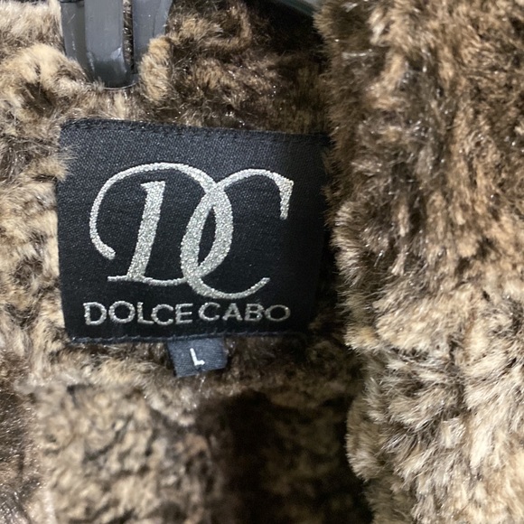 Dolce Cabo Open Front leather Faux Fur Vest Women's - Picture 11 of 13